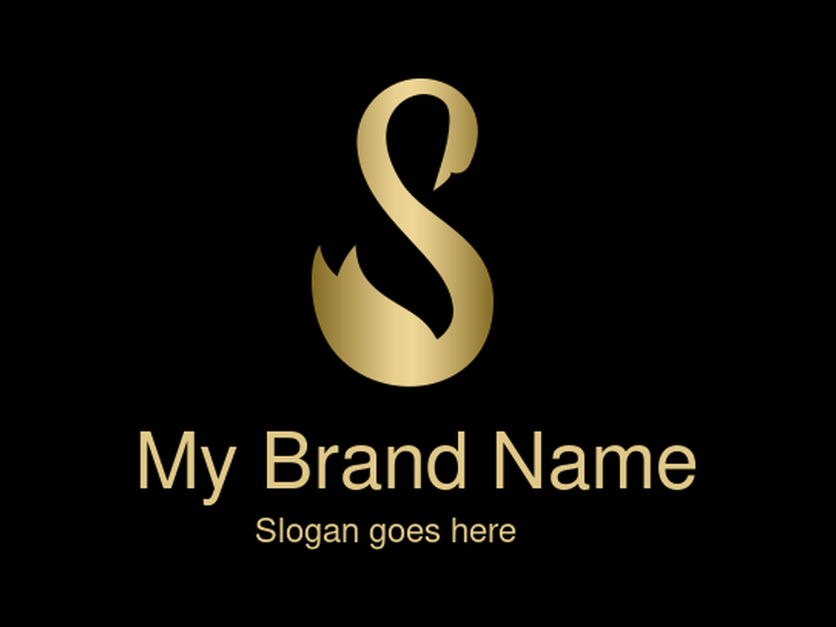 Stylish Gold Swan Logo Design for Luxury Fashion and Jewelry Brands
